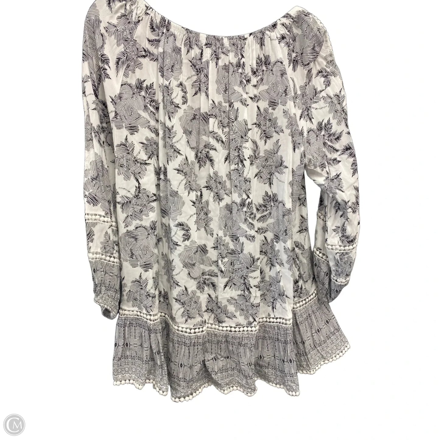 Top 3/4 Sleeve By Fever In Black & White, Size: Xl