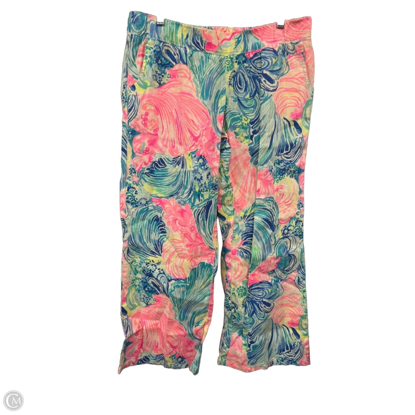 Pants Designer By Lilly Pulitzer In Blue & Pink, Size: L