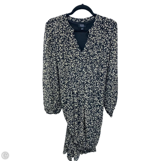 Dress Casual Midi By Msk In Black & Tan, Size: 16