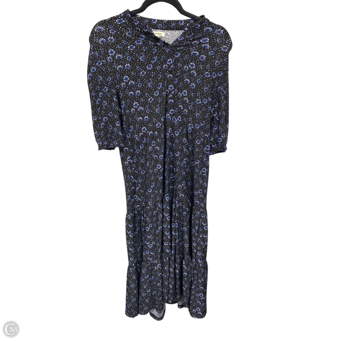 Dress Casual Midi By Max Studio In Black & Blue, Size: M