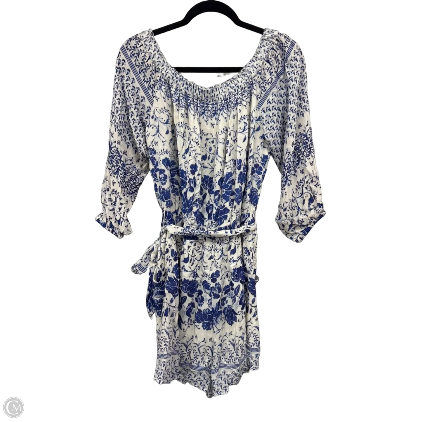 Romper By Anthropologie In Blue & White, Size: M