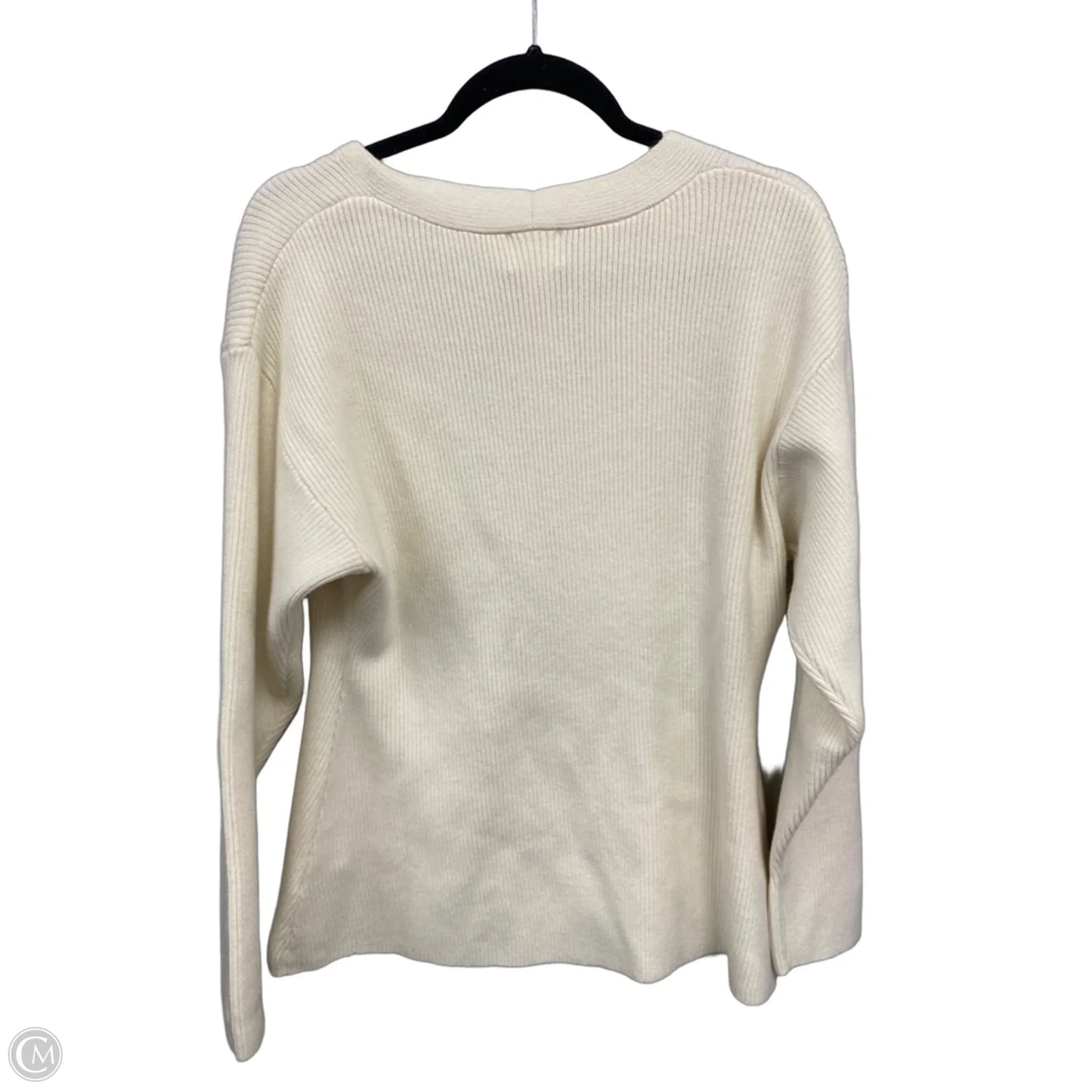 Sweater Cardigan By H&m In Cream, Size: L