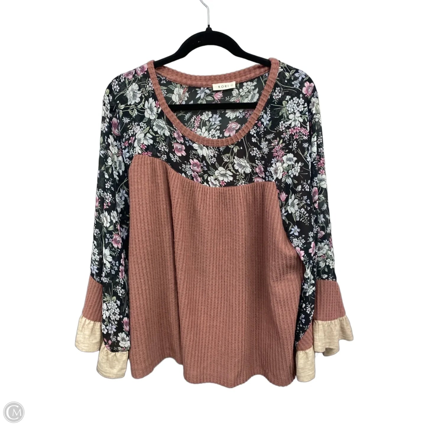 Top Long Sleeve By Clothes Mentor In Black & Pink, Size: L