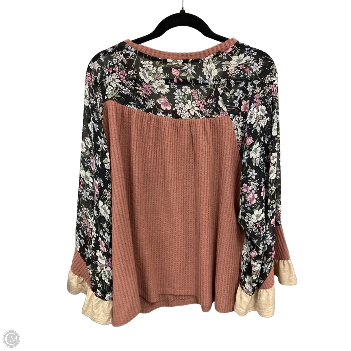 Top Long Sleeve By Clothes Mentor In Black & Pink, Size: L