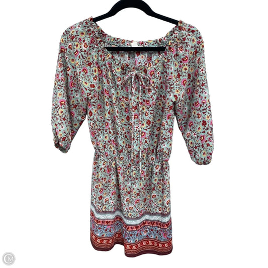 Romper By Monteau In Green & Pink, Size: M