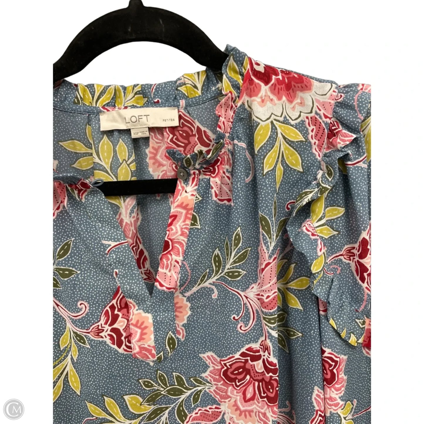 Top Long Sleeve By Loft In Blue & Pink, Size: Xsp