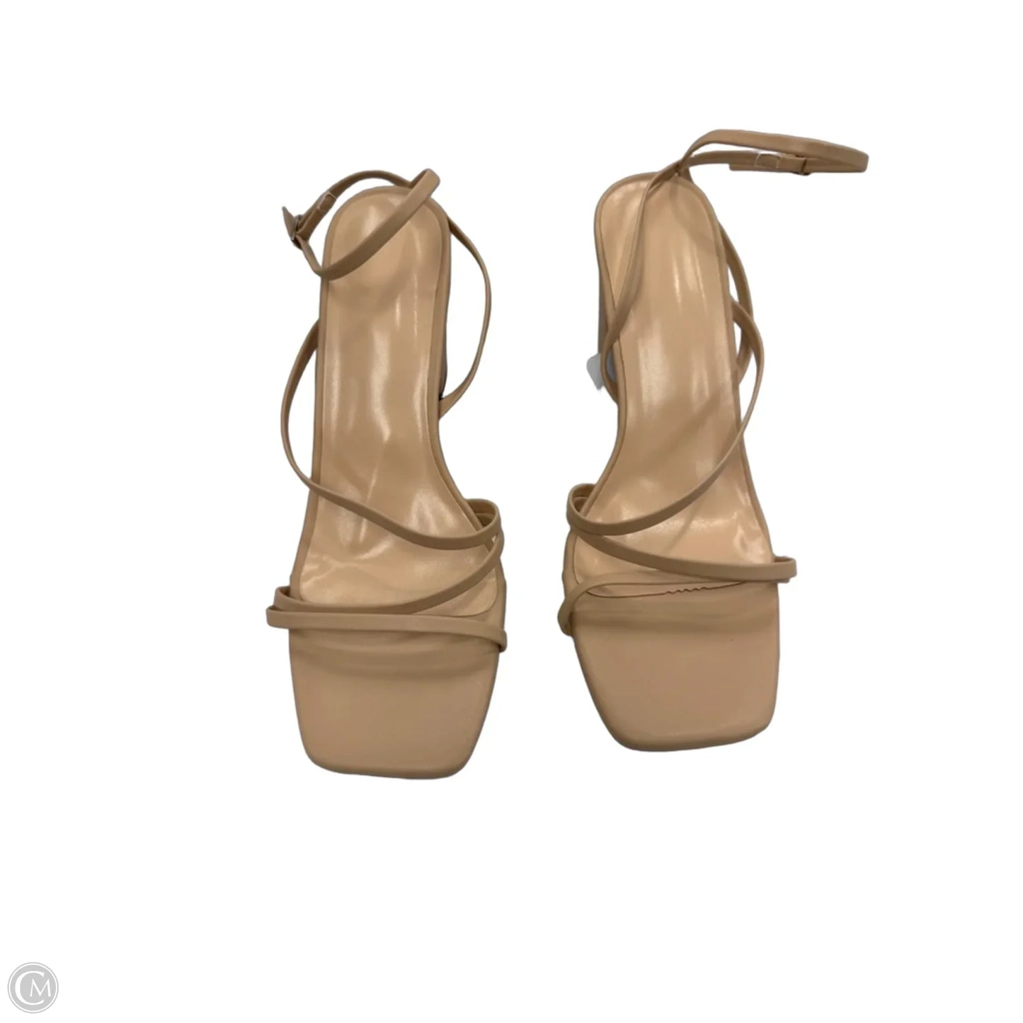 Sandals Heels Block By Clothes Mentor In Tan, Size: 10.5