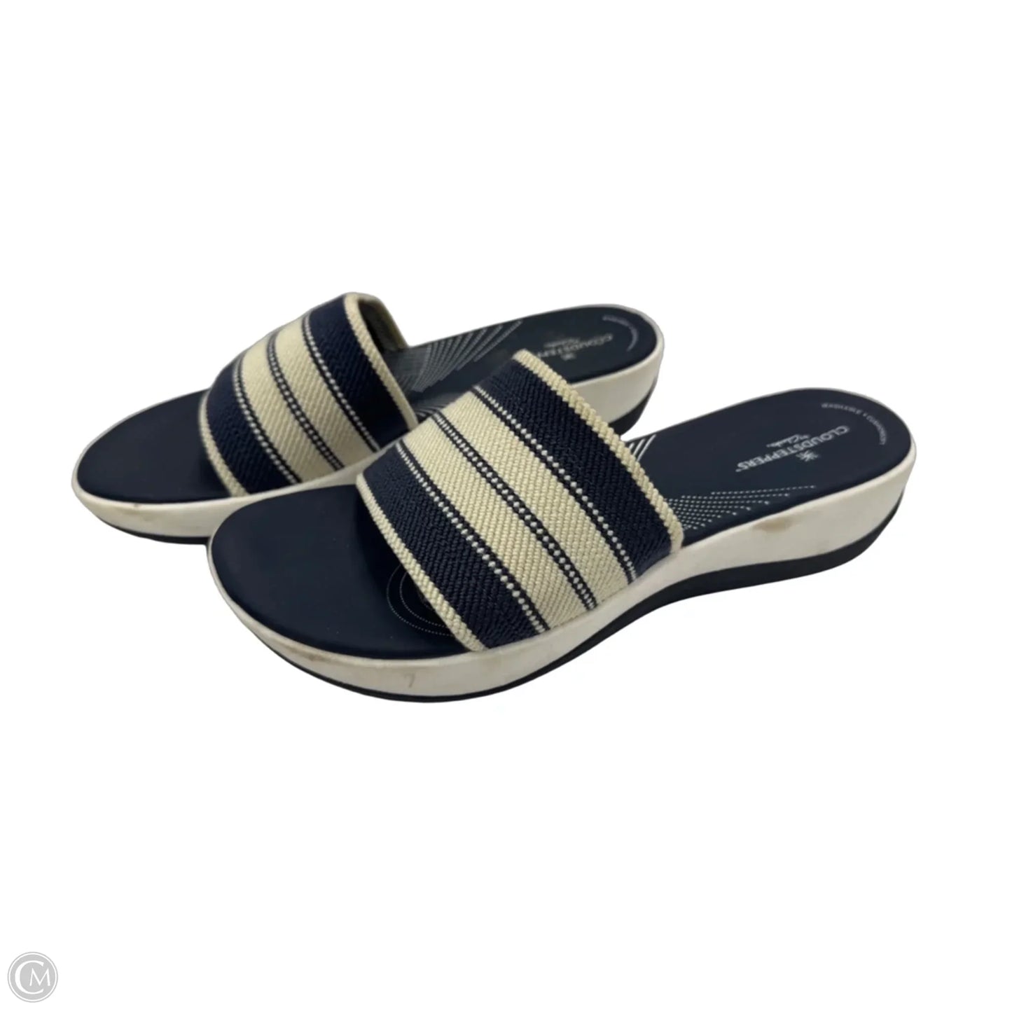 Sandals Platform By Clarks In Blue & Cream, Size: 11