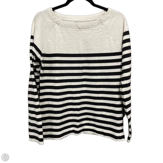 Top Long Sleeve By Loft In Black & Cream, Size: S