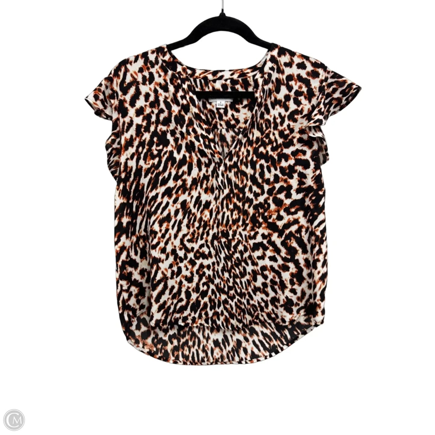 Top Short Sleeve By Calvin Klein In Black & Orange, Size: S