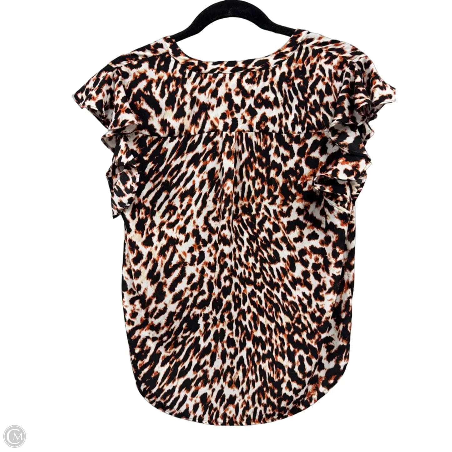 Top Short Sleeve By Calvin Klein In Black & Orange, Size: S