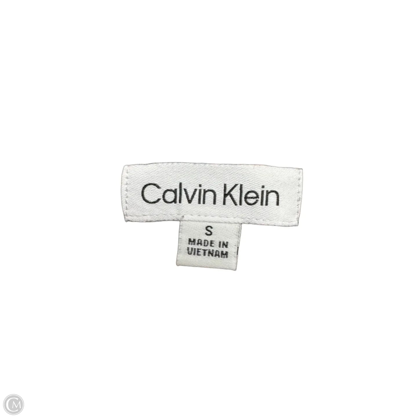 Top Short Sleeve By Calvin Klein In Black & Orange, Size: S