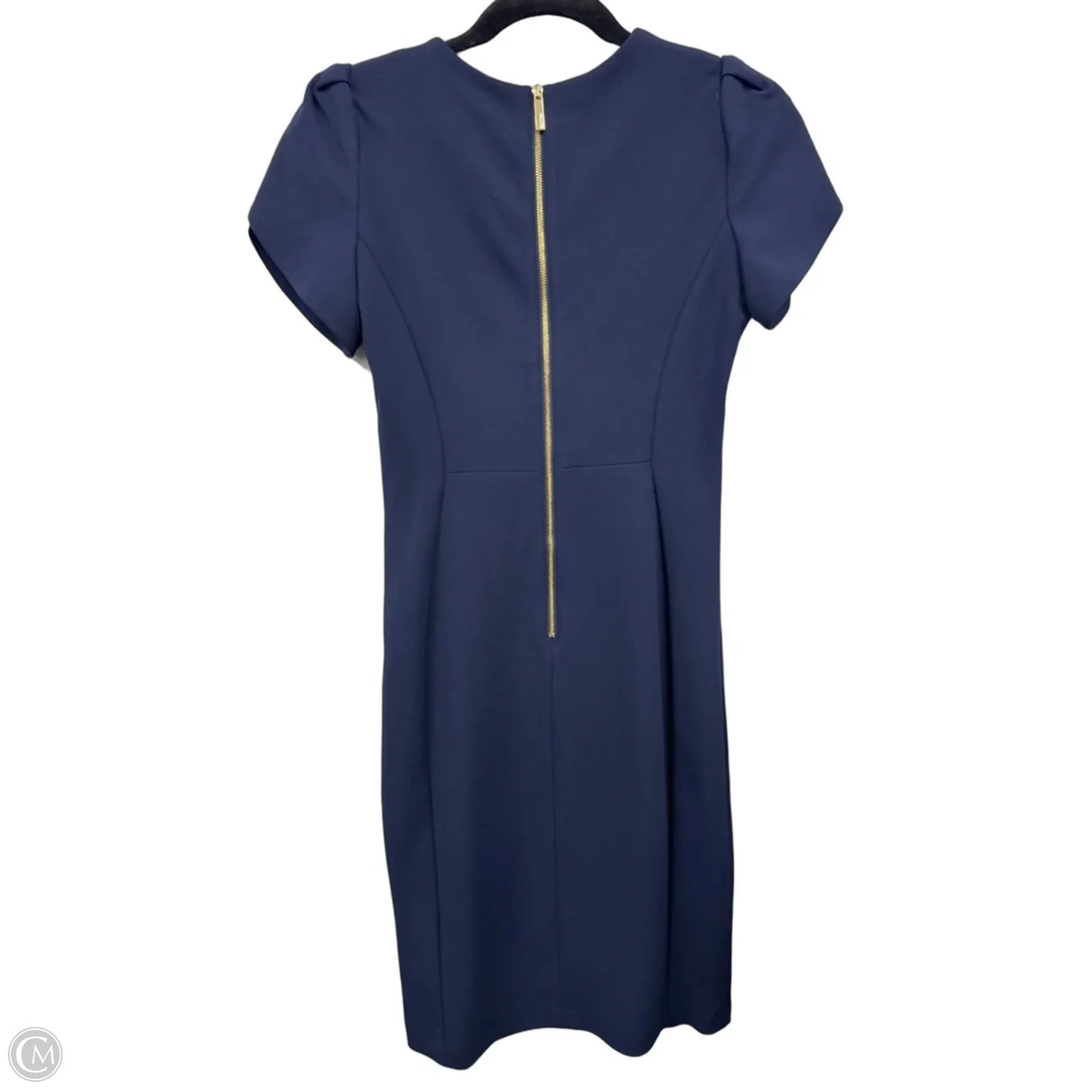 Dress Casual Midi By Calvin Klein In Navy, Size: 4