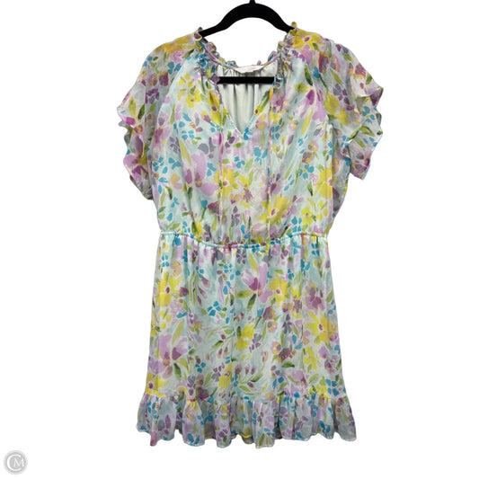 Dress Casual Short By Lc Lauren Conrad In Blue & Yellow, Size: L