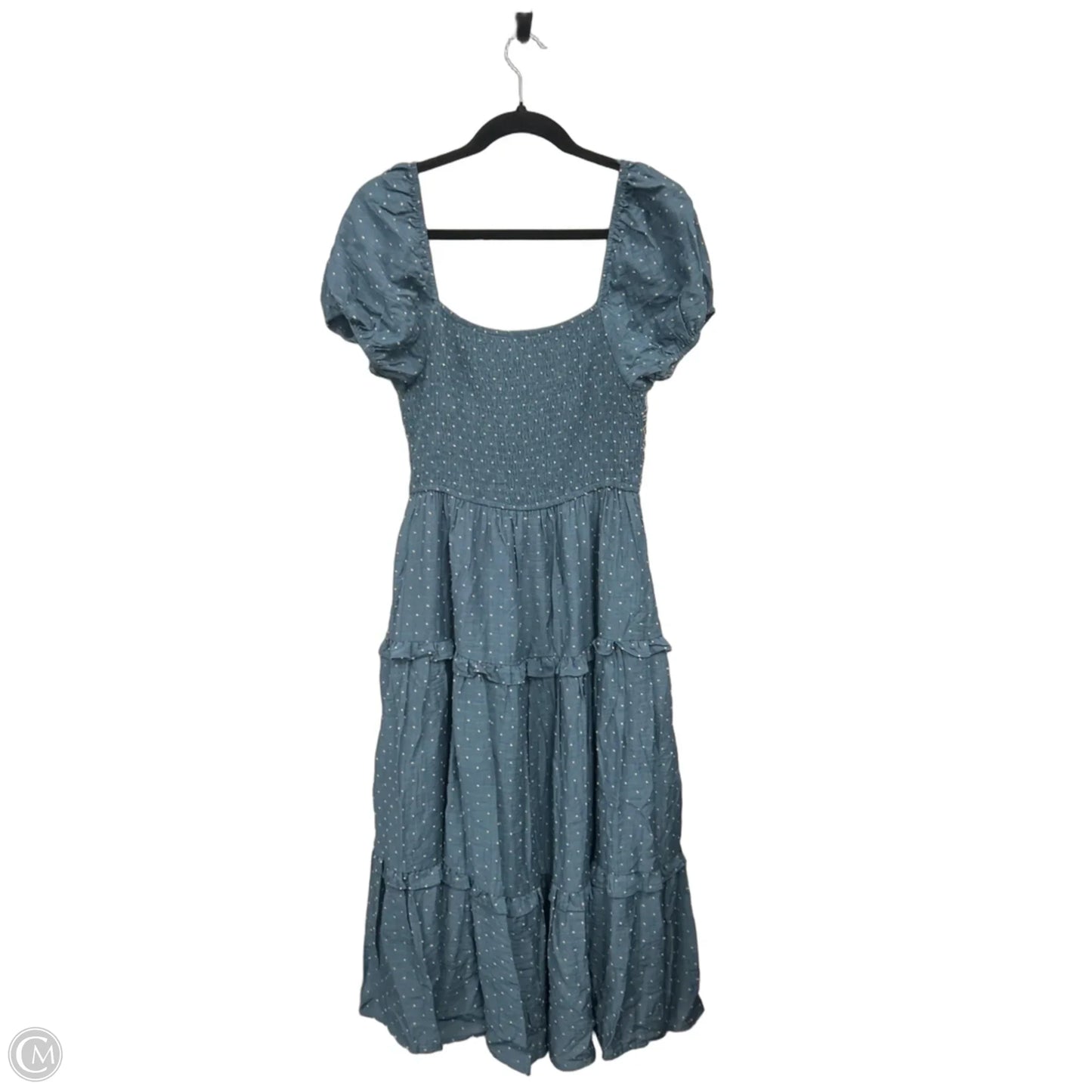 Dress Casual Midi By Moon River In Blue & Tan, Size: L