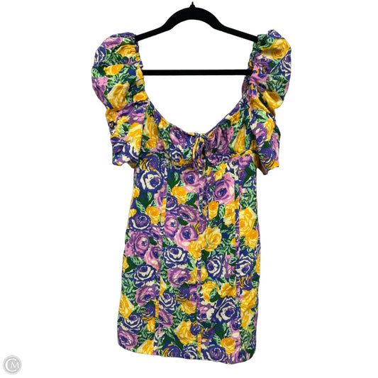 Dress Casual Short By Zara In Purple & Yellow, Size: S