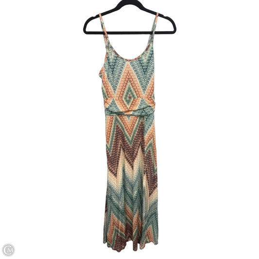 Dress Casual Midi By Lascana In Green & Orange, Size: 6