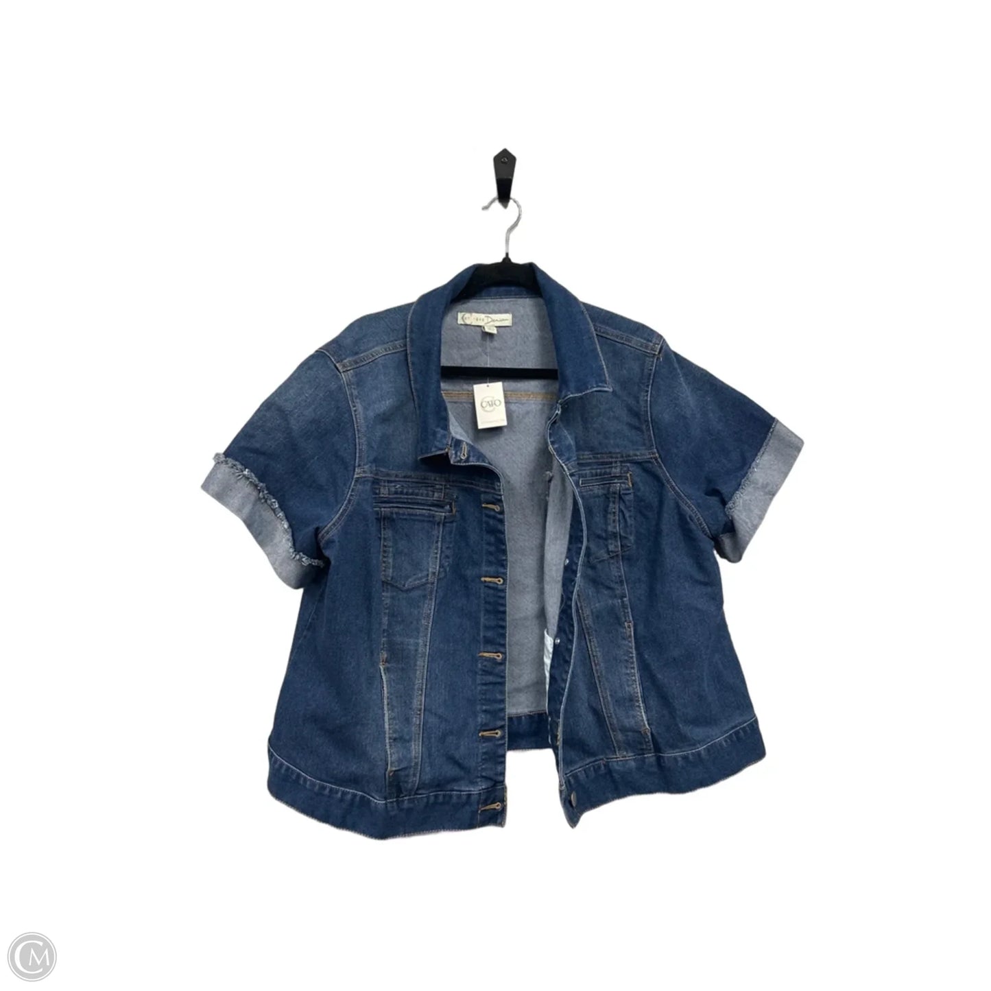 Jacket Denim By Cato In Blue, Size: 3x