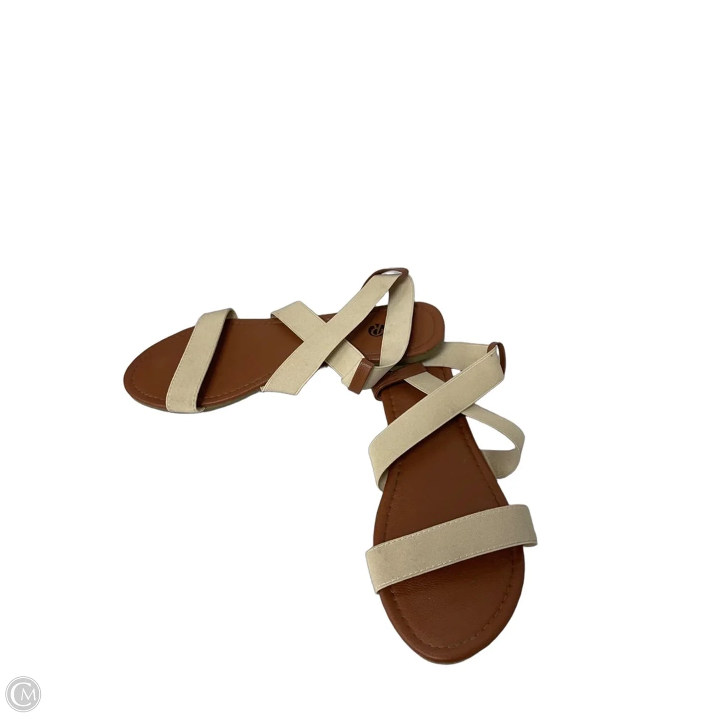 Sandals Flats By Clothes Mentor In Cream, Size: 9.5