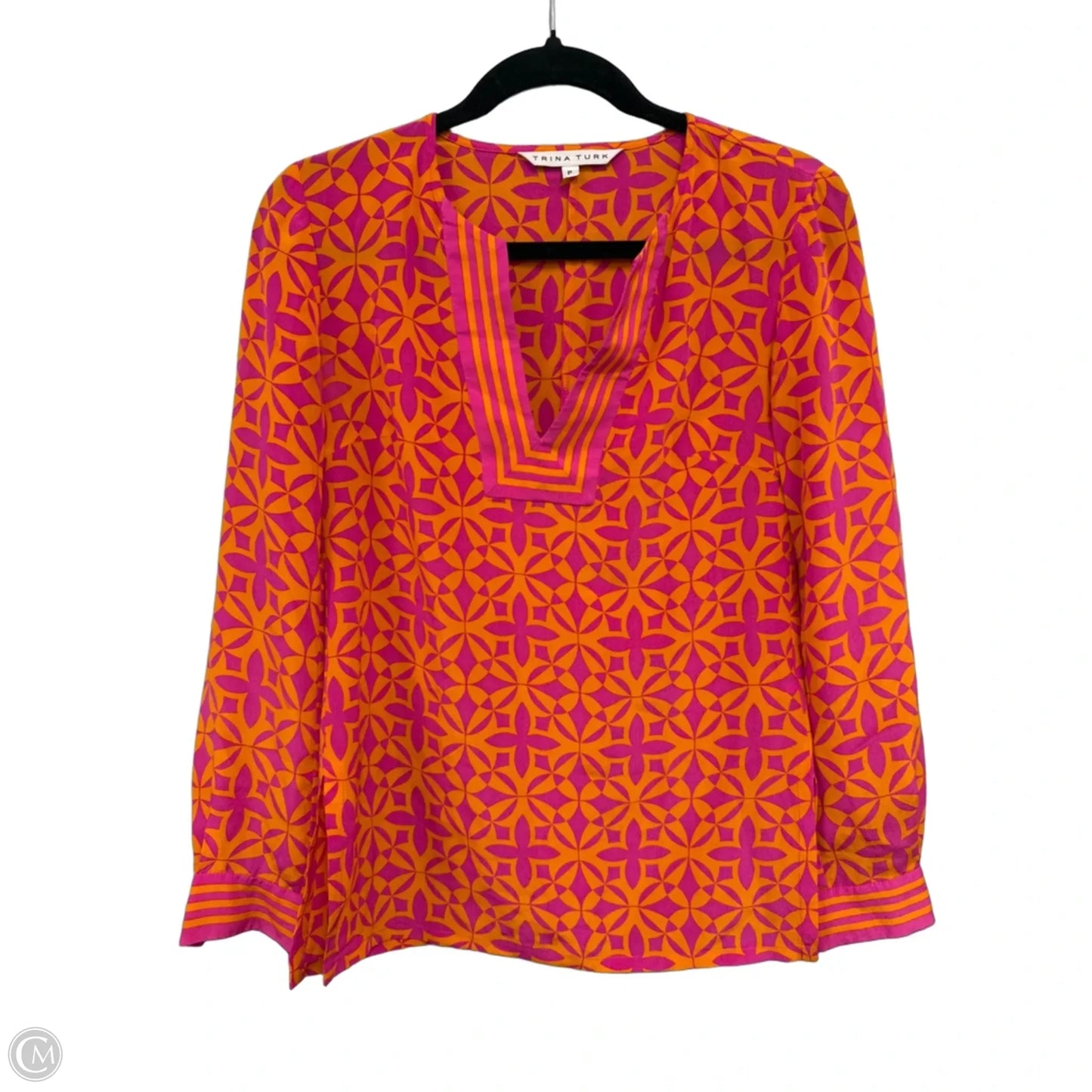 Top Long Sleeve By Trina Turk In Orange & Pink, Size: Xsp