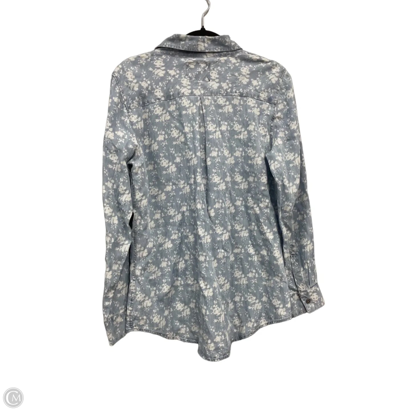 Top Long Sleeve By Rails In Blue & White, Size: M
