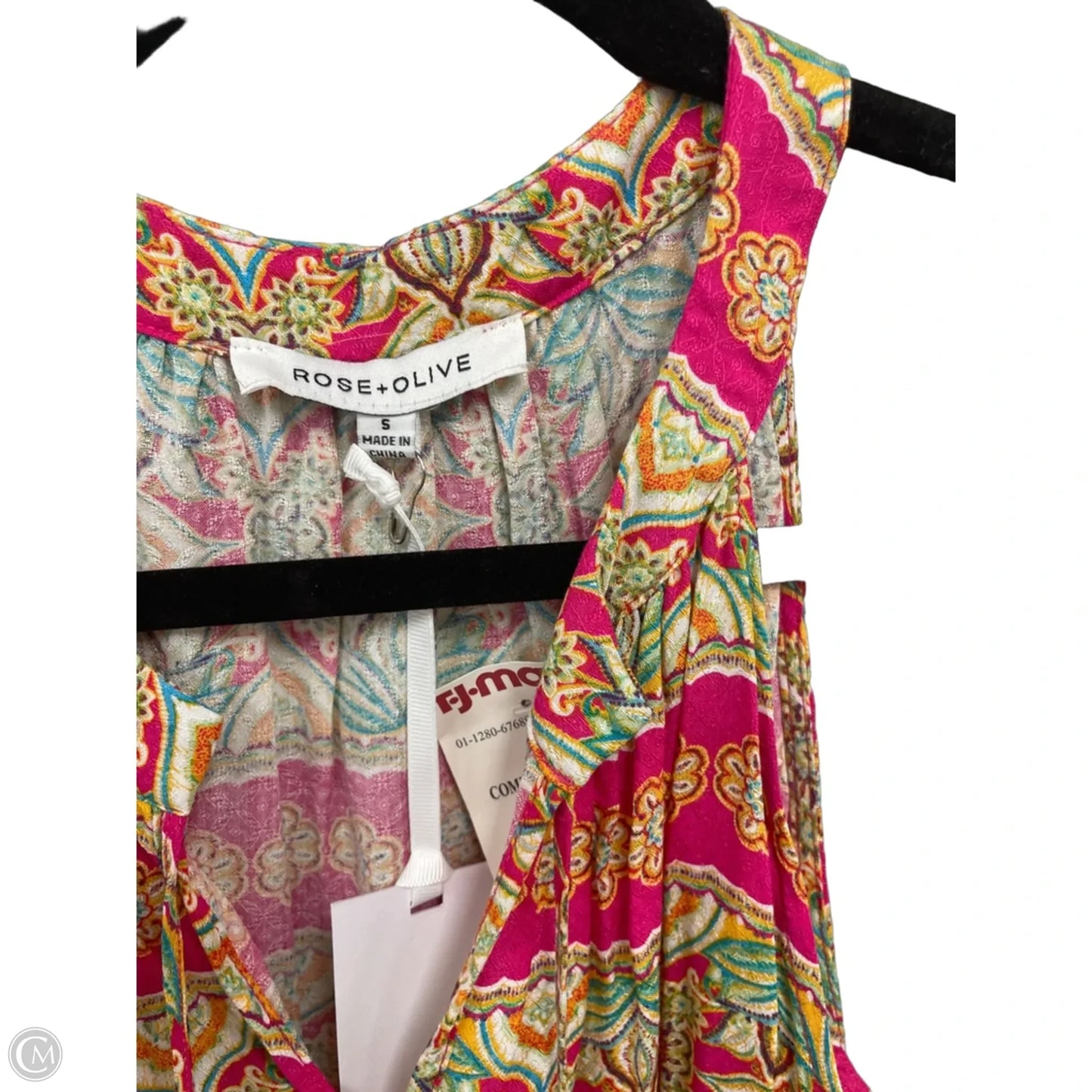 Top Sleeveless By Rose And Olive In Gold & Pink, Size: S