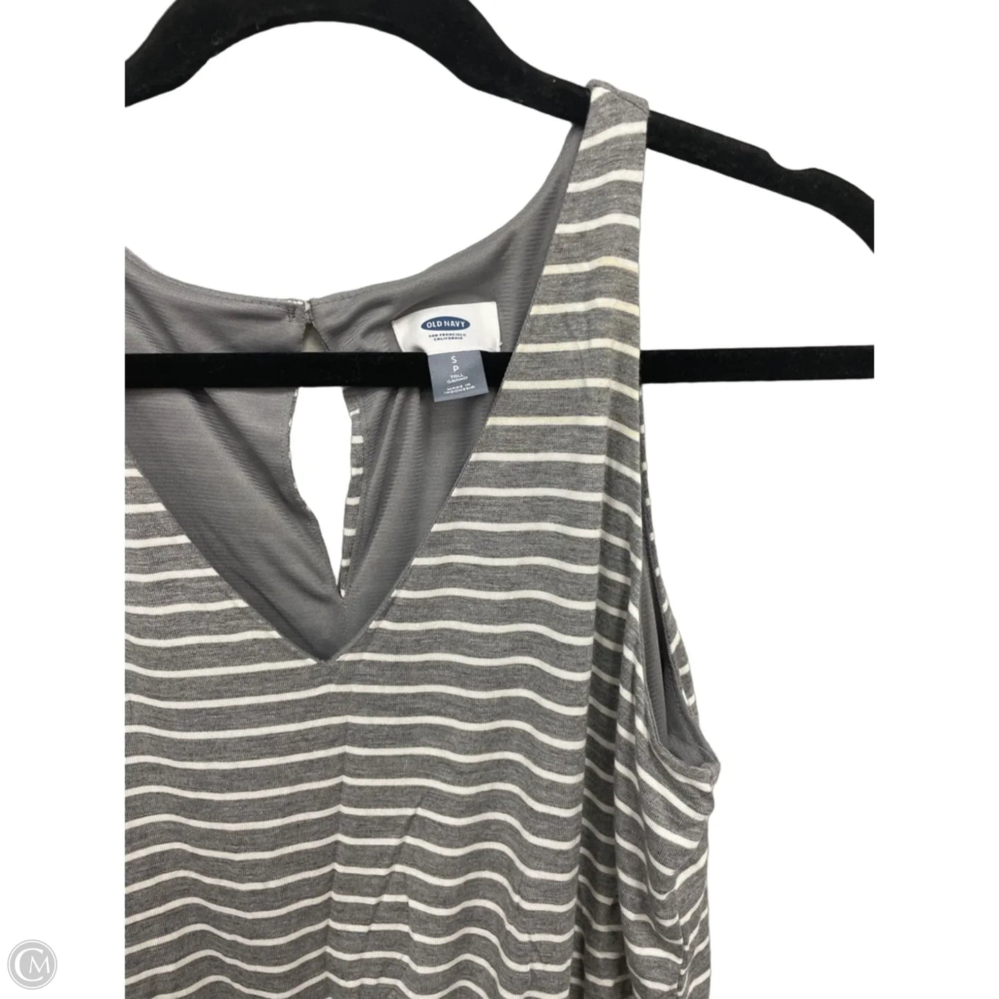 Dress Casual Midi By Old Navy In Grey & White, Size: S