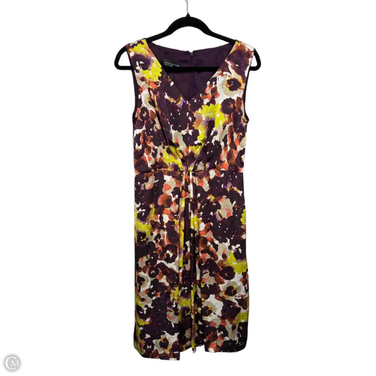 Dress Casual Midi By Jones New York In Gold & Purple, Size: 6