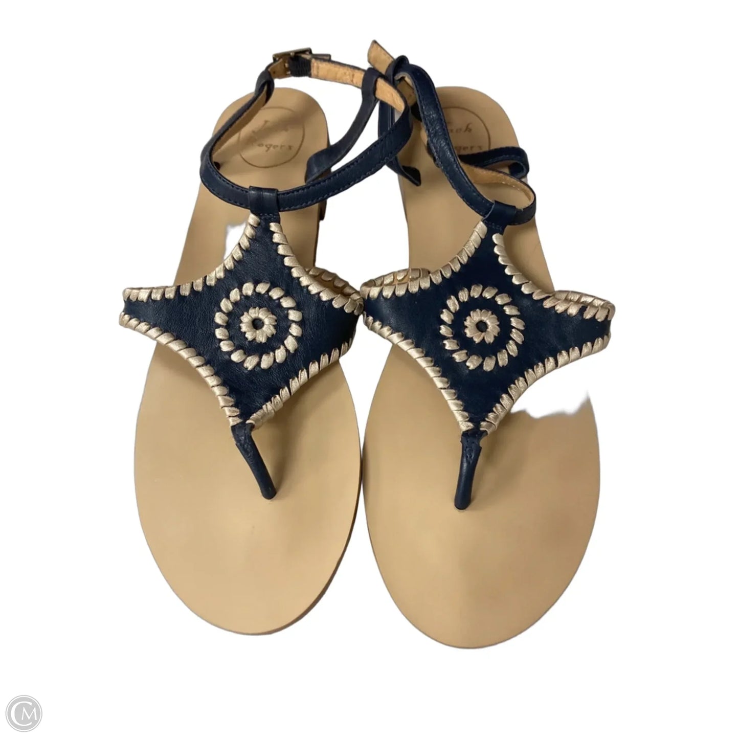 Sandals Flats By Jack Rogers In Blue & Gold, Size: 11
