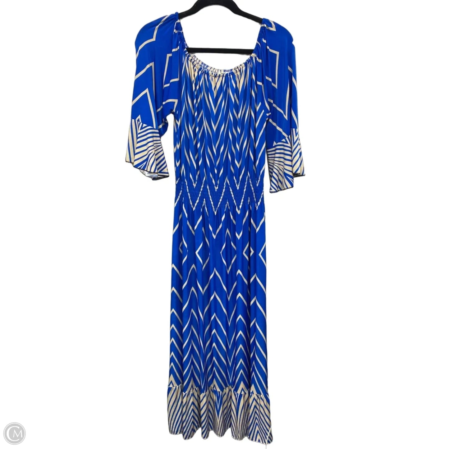 Dress Casual Maxi By Acemi In Blue & Tan, Size: 2x