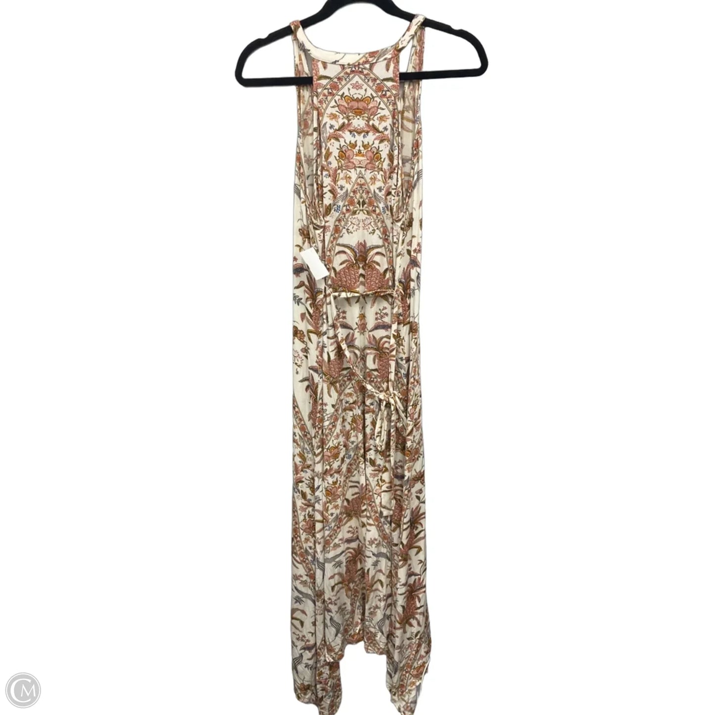 Dress Casual Maxi By Lucky Brand In Cream & Orange, Size: L