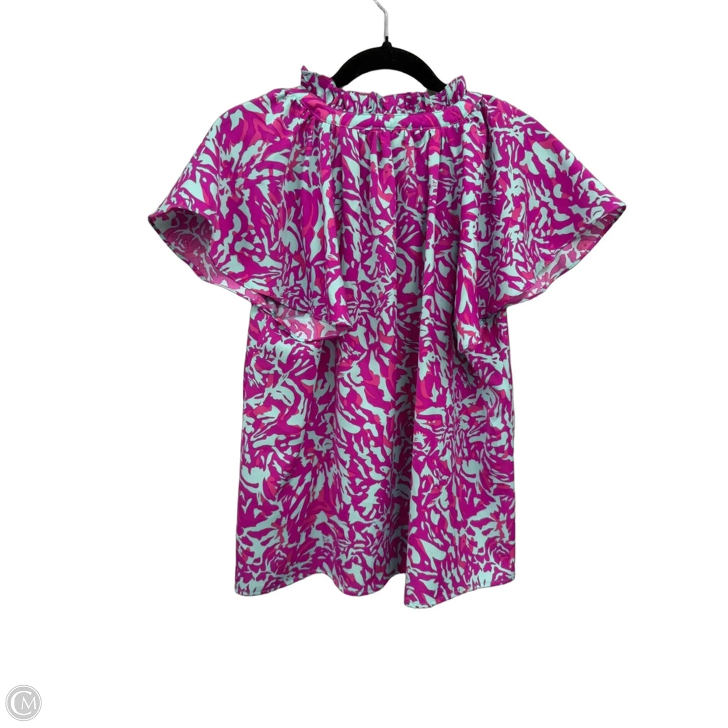Top Short Sleeve By Umgee In Green & Pink, Size: S