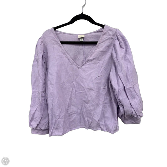 Top 3/4 Sleeve By A New Day In Purple, Size: Xl