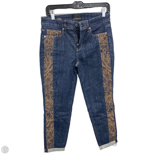 Jeans Skinny By White House Black Market In Blue & Tan, Size: 2