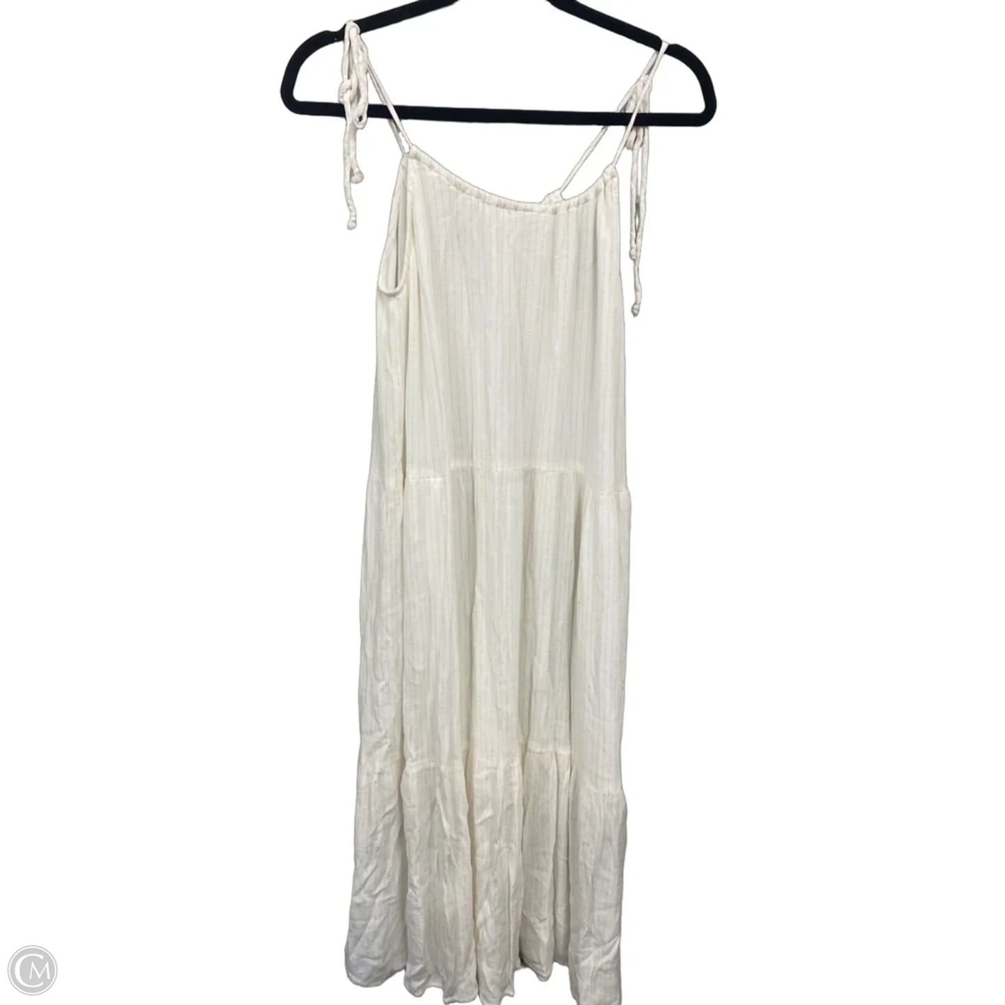 Dress Casual Midi By Clothes Mentor In Gold & White, Size: M