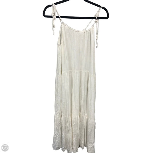 Dress Casual Midi By Clothes Mentor In Gold & White, Size: M