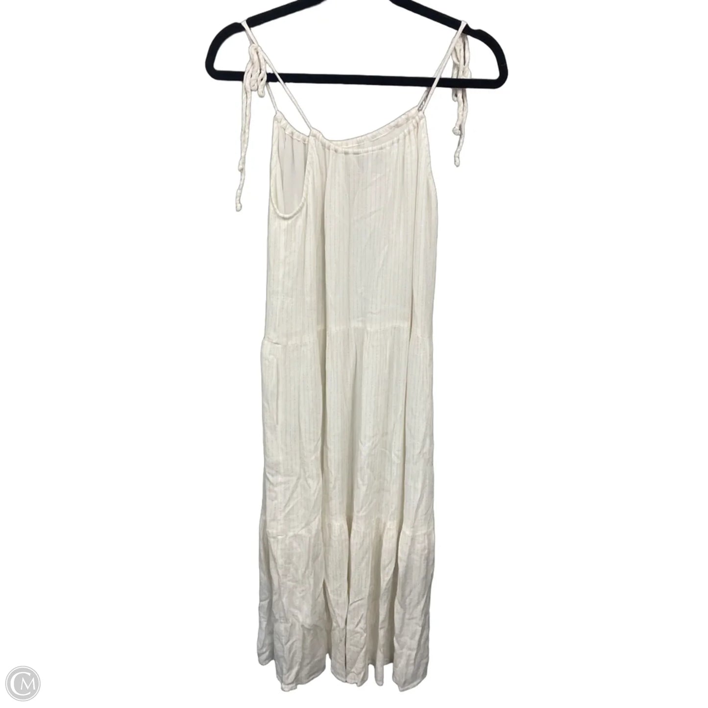 Dress Casual Midi By Clothes Mentor In Gold & White, Size: M