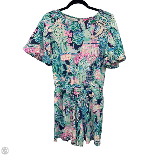 Romper Designer By Lilly Pulitzer In Blue & Pink, Size: S