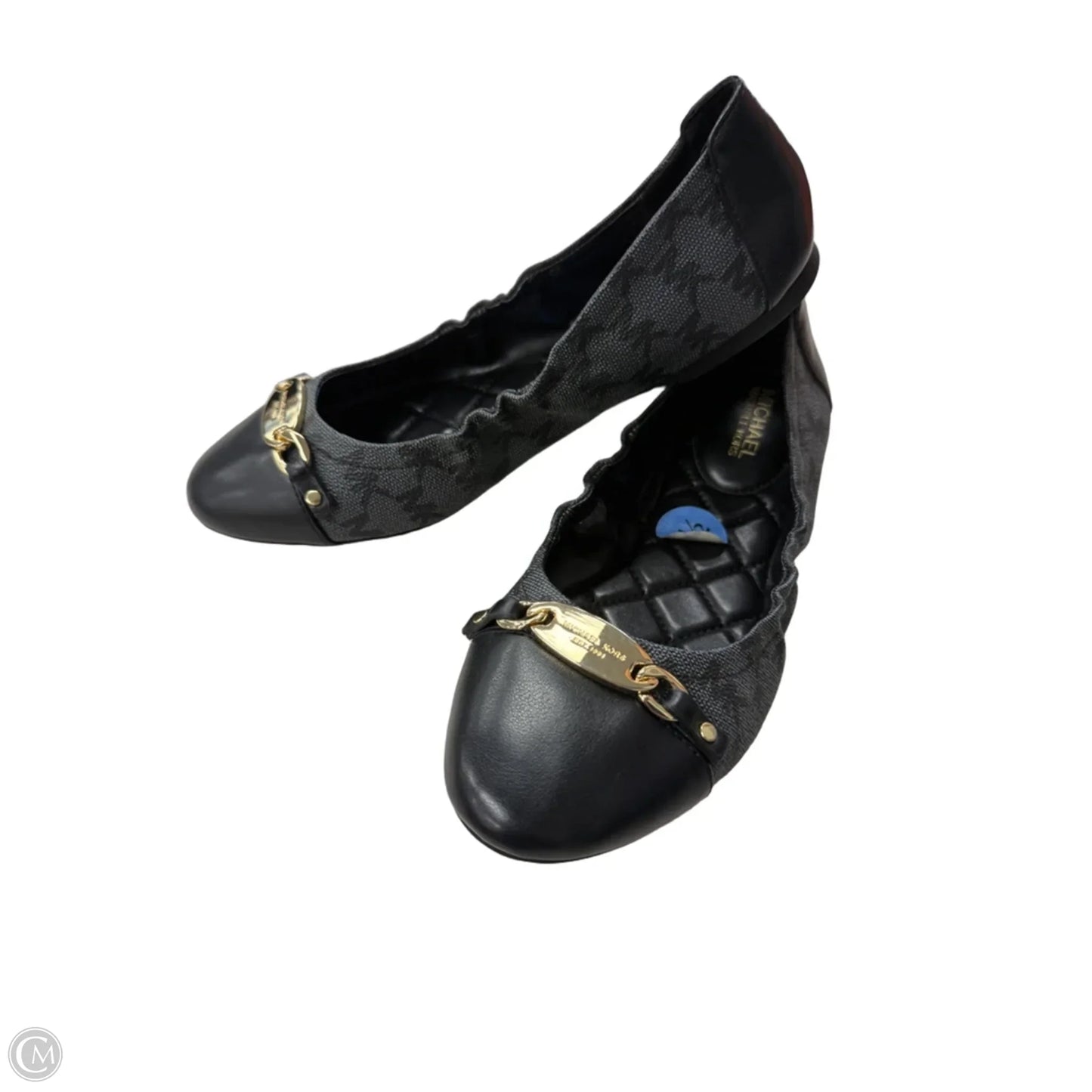 Shoes Flats By Michael By Michael Kors In Black & Gold, Size: 6.5