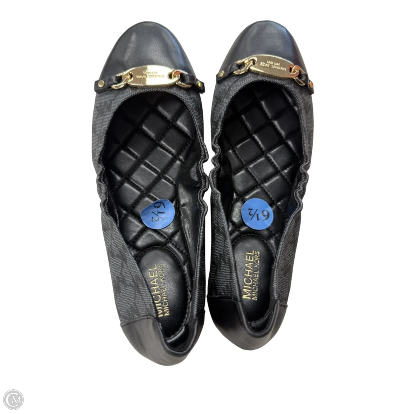 Shoes Flats By Michael By Michael Kors In Black & Gold, Size: 6.5