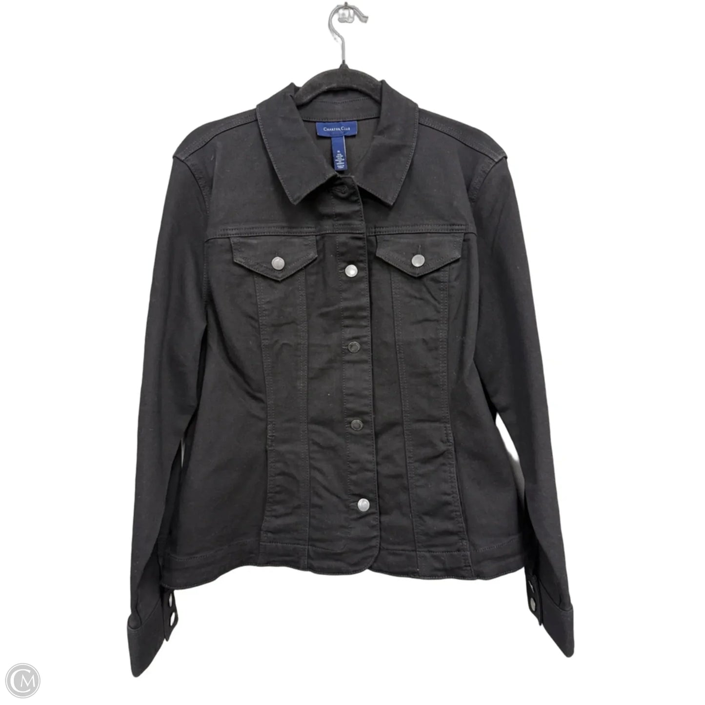 Jacket Denim By Charter Club In Black, Size: Xl