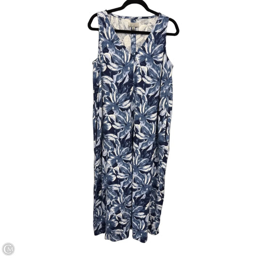 Dress Casual Midi By Clothes Mentor In Blue & White, Size: Xxl
