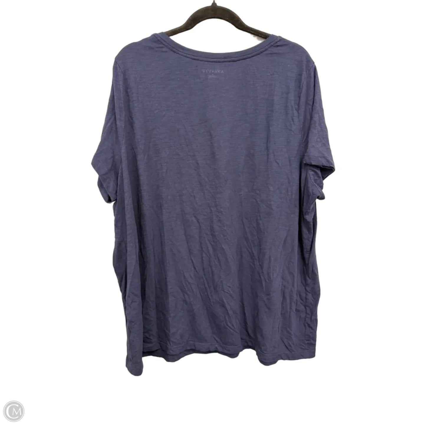 Top Short Sleeve Basic By Ava & Viv In Navy, Size: 3x