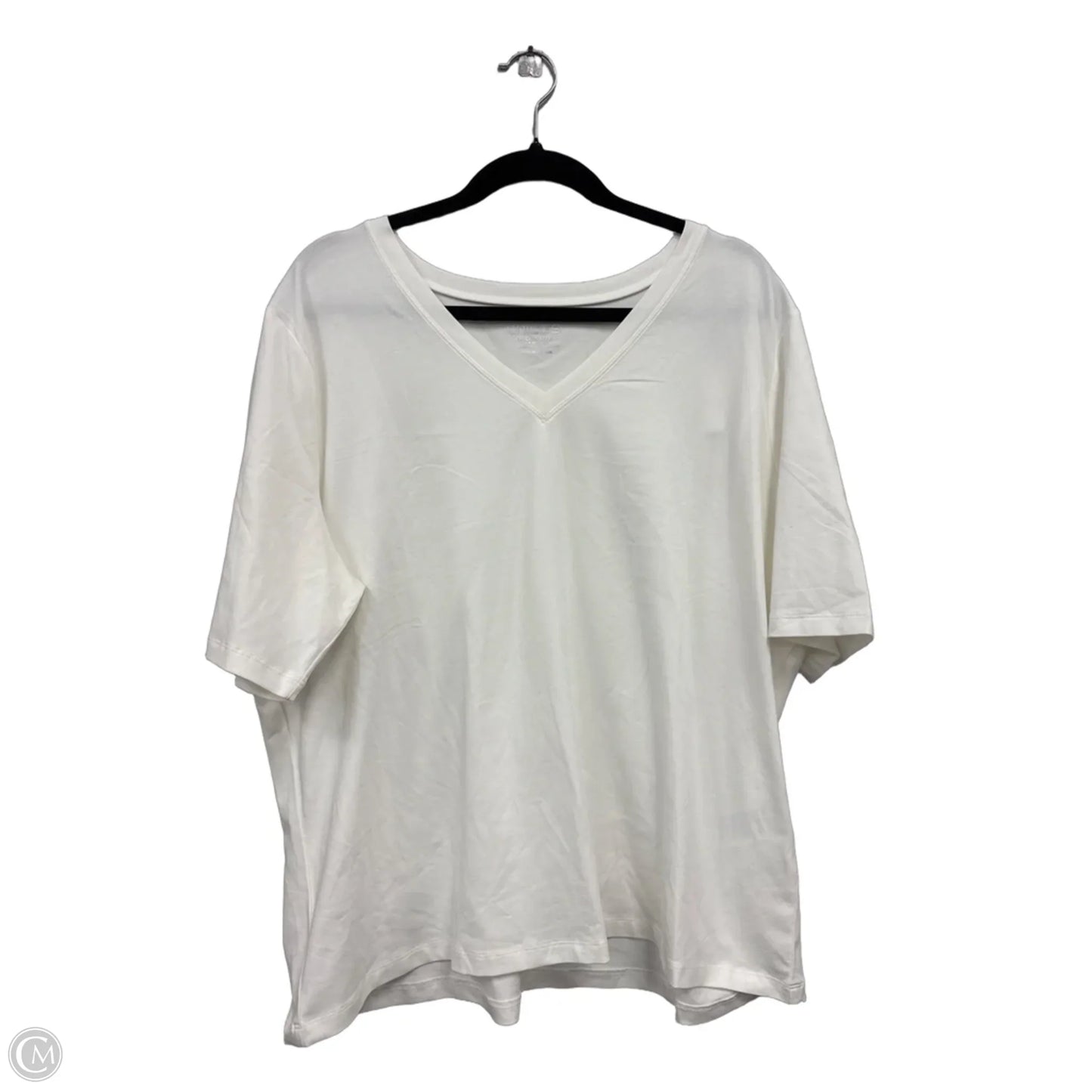 Top Short Sleeve Basic By Chicos In Cream, Size: Xxl