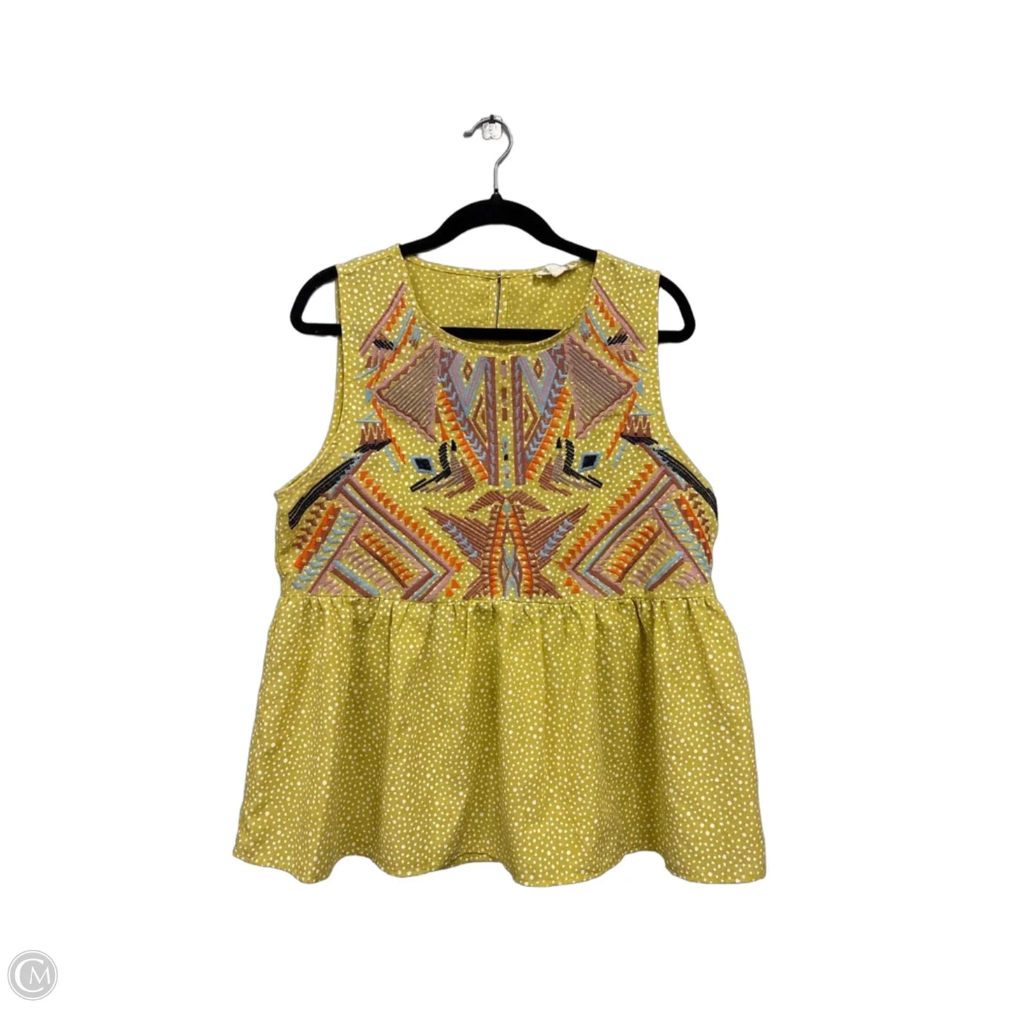 Top Sleeveless By Entro In Gold & White, Size: L
