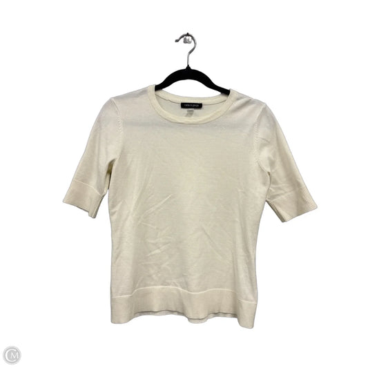 Sweater Short Sleeve By Cable And Gauge In Cream, Size: M