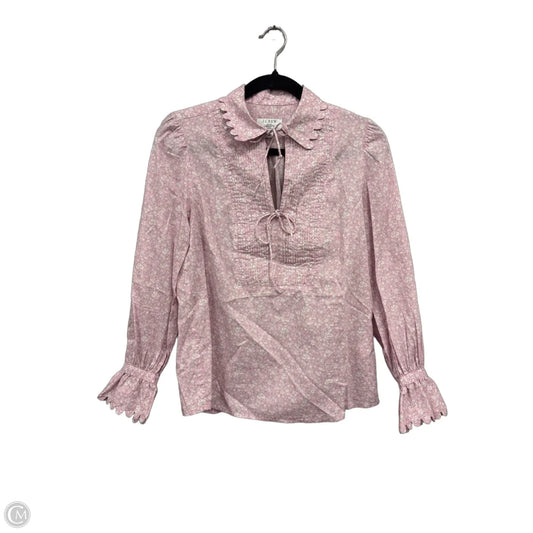Top Long Sleeve By J. Crew In Pink & White, Size: Xs