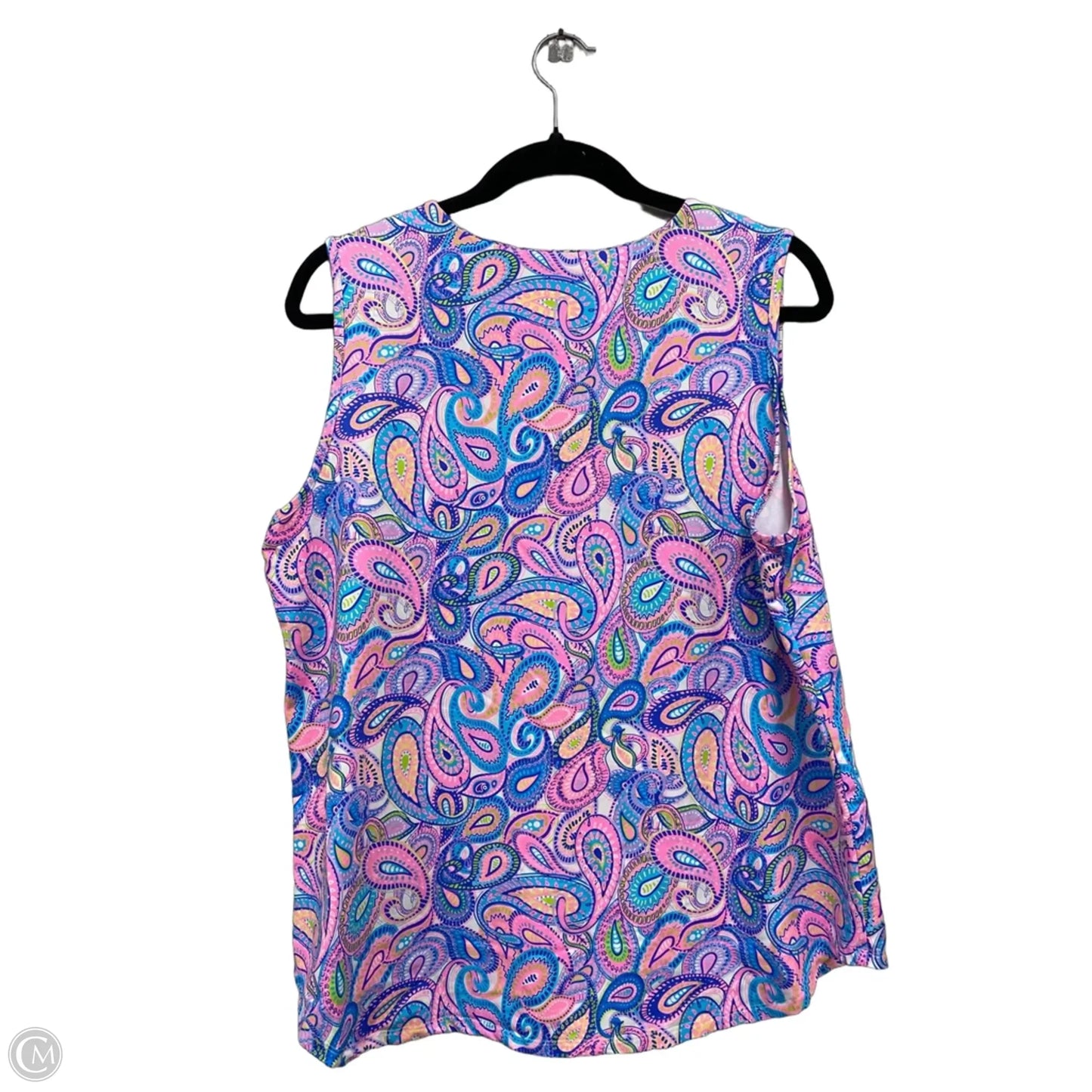 Top Sleeveless By Lulu B In Blue & Pink, Size: Xl