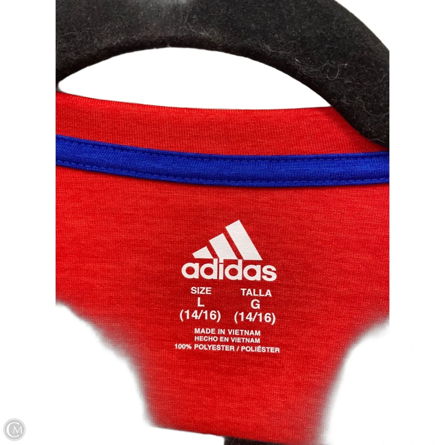 Athletic Top Short Sleeve By Adidas In Red, Size: L