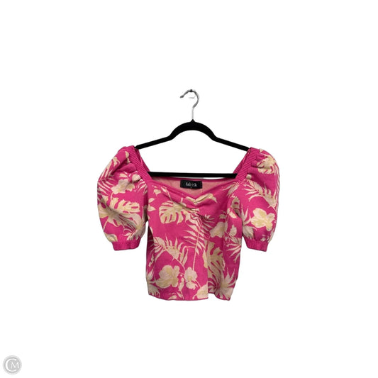 Top Short Sleeve By Fabrik In Pink & Tan, Size: M